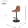 Robert Gaslift Swivel Bar Stool in Channel Tufted Brown Leatherette & Metal (Set 2)